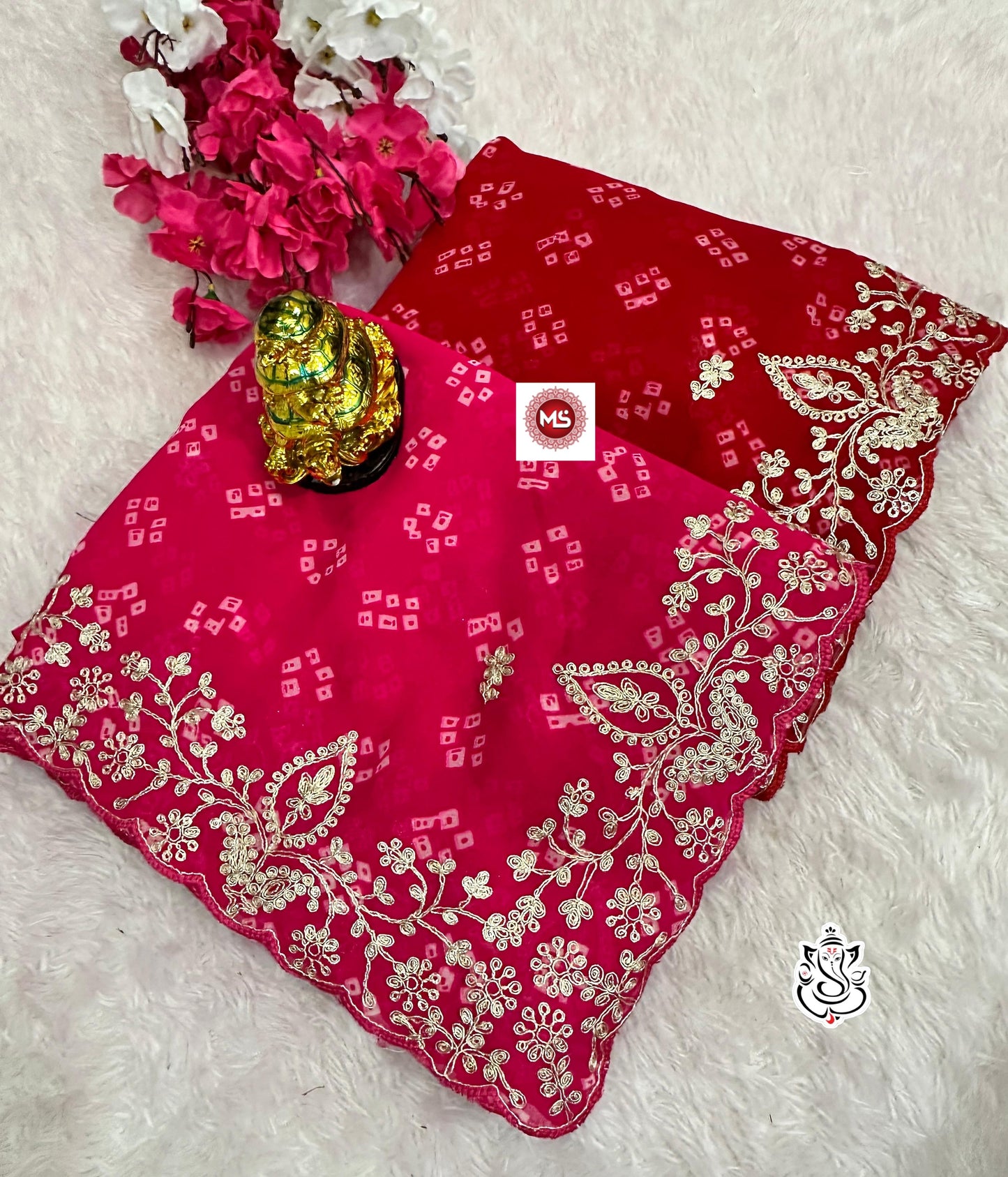 Premium Pure Blooming C*C Georgette Silk Saree
