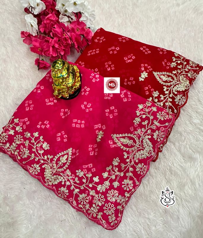 Premium Pure Blooming C*C Georgette Silk Saree