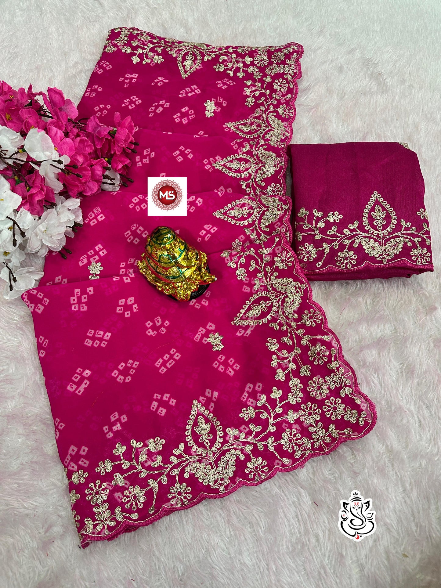 Premium Pure Blooming C*C Georgette Silk Saree