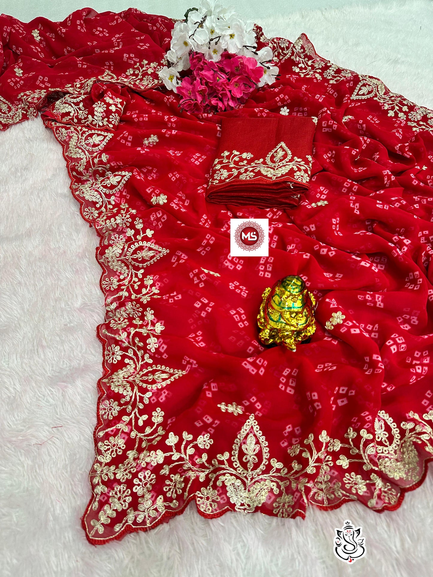 Premium Pure Blooming C*C Georgette Silk Saree