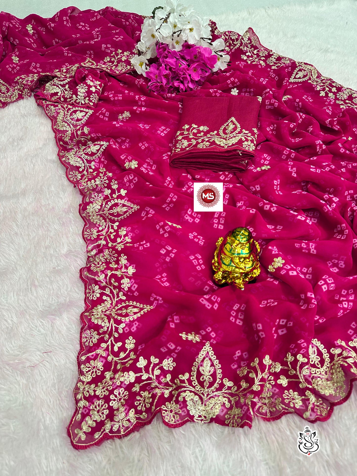 Premium Pure Blooming C*C Georgette Silk Saree