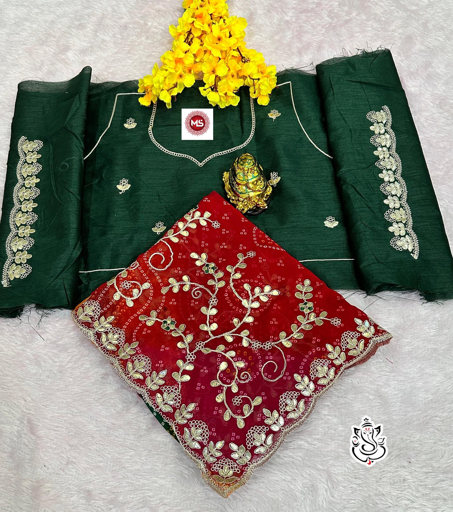 Vibrant Blend C*C Georgette Bandhej Panchrangi Saree