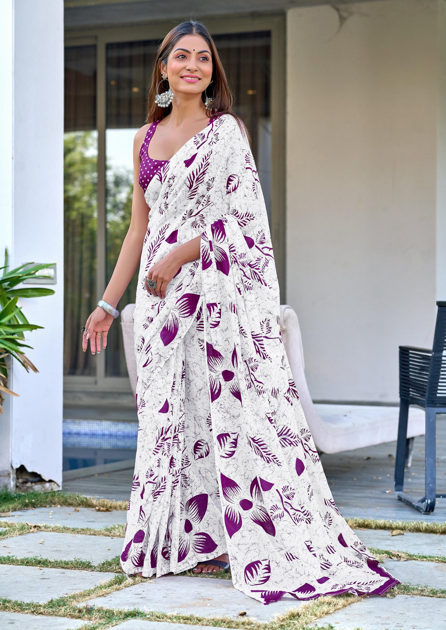 Demanding Floral Style Hand Block Printed Cotton Sarees