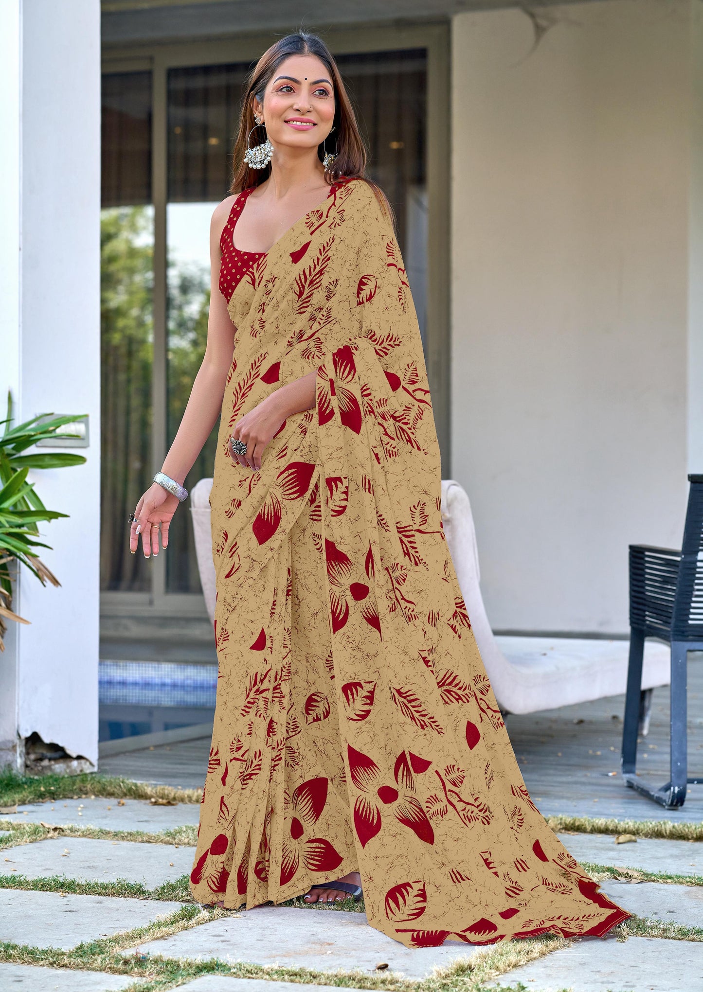 Demanding Floral Style Hand Block Printed Cotton Sarees