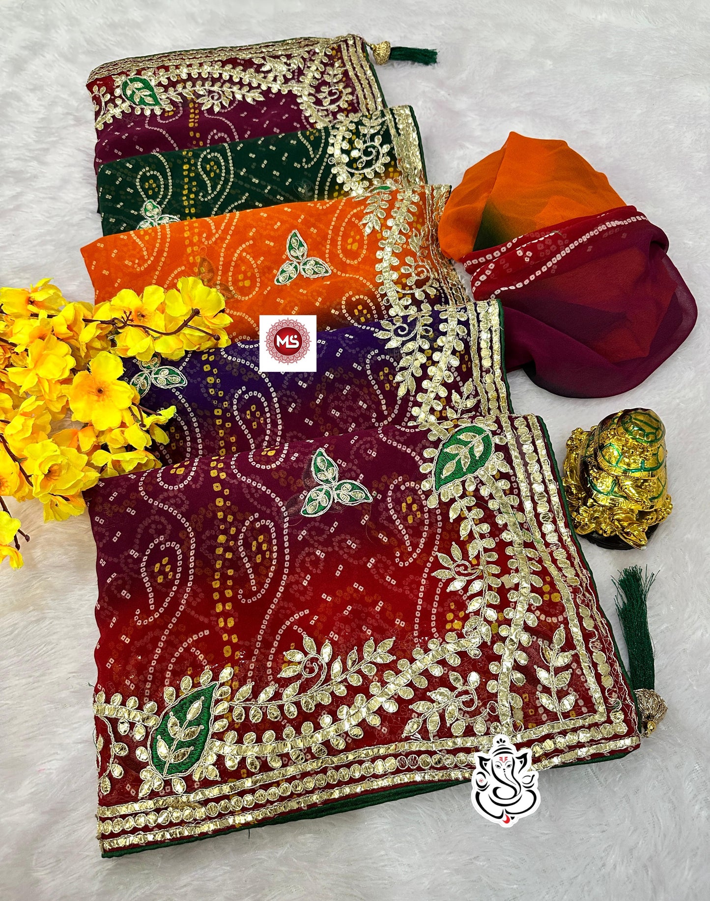 Heavy Pachrangi Georgette Saree