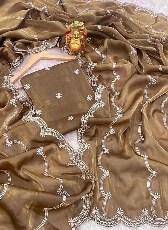 Premium Zimmy Choo Silk Saree with Elegant Embroidery