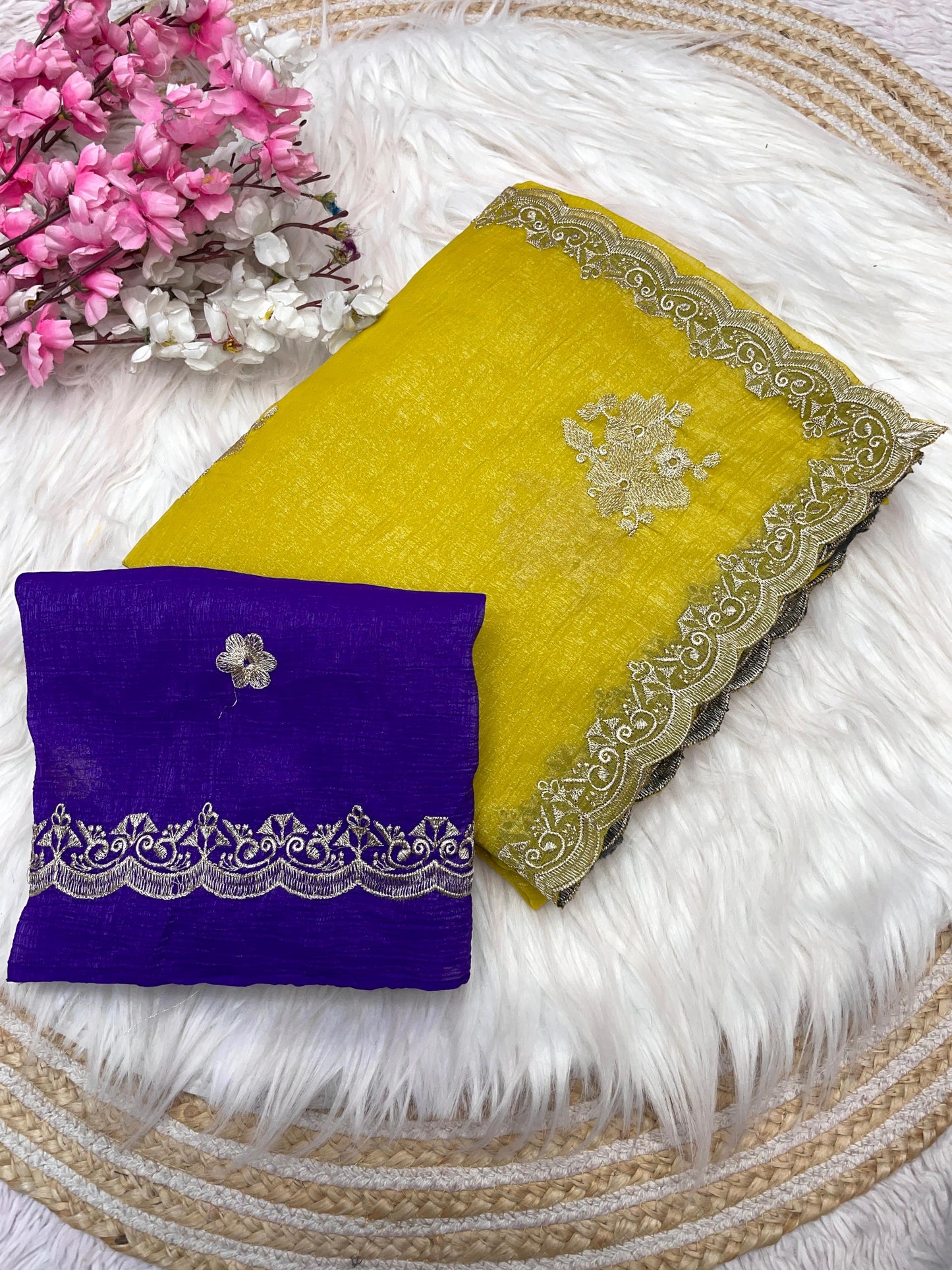 Elegant Soft Carnchy Chiffon Saree