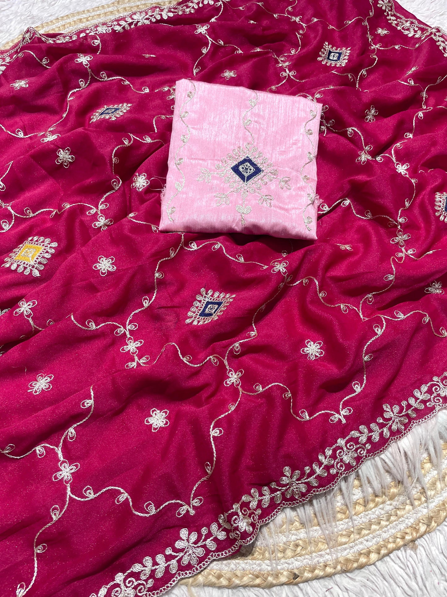 Premium Blooming Chocolate Silk Saree