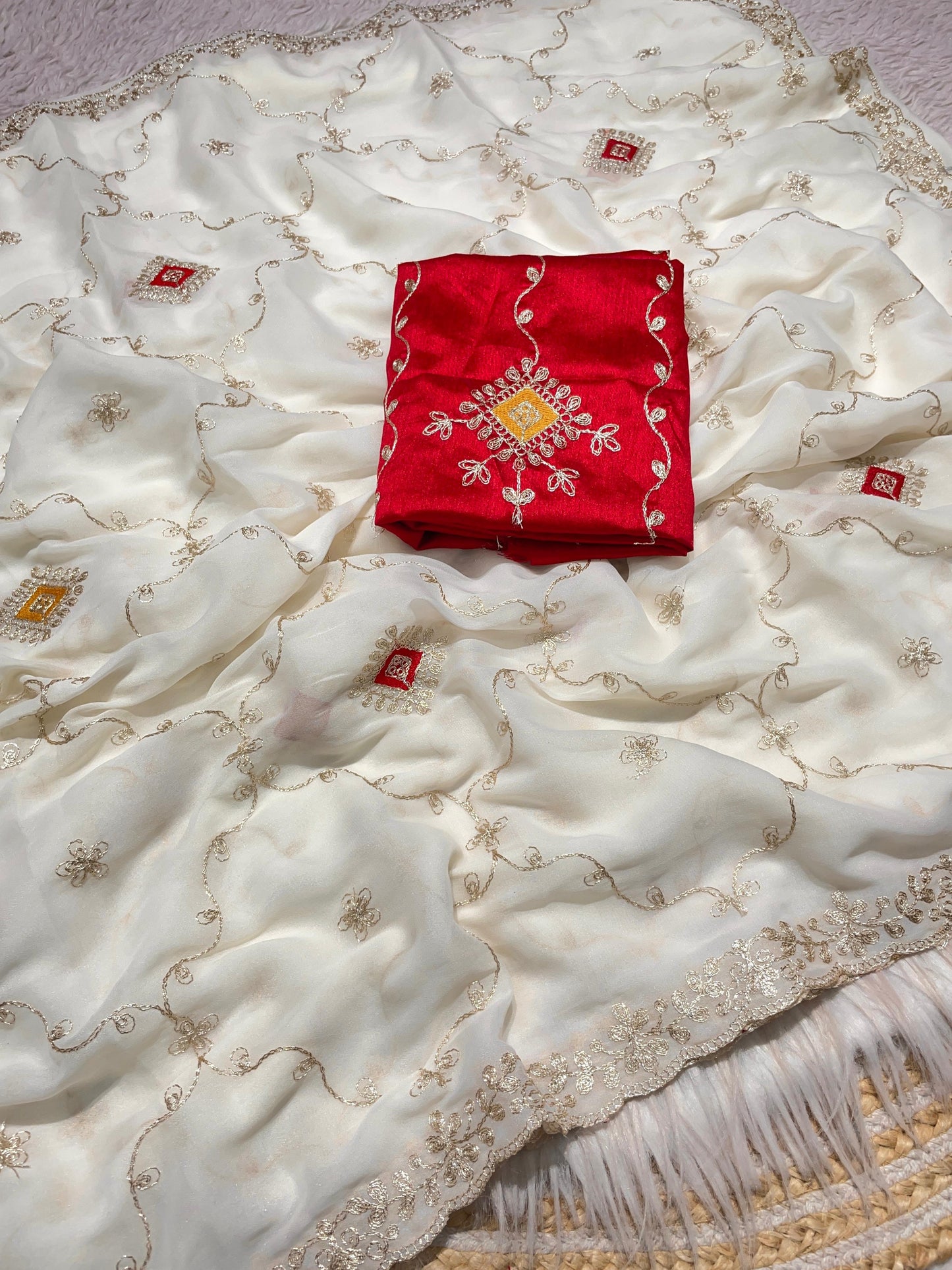 Premium Blooming Chocolate Silk Saree