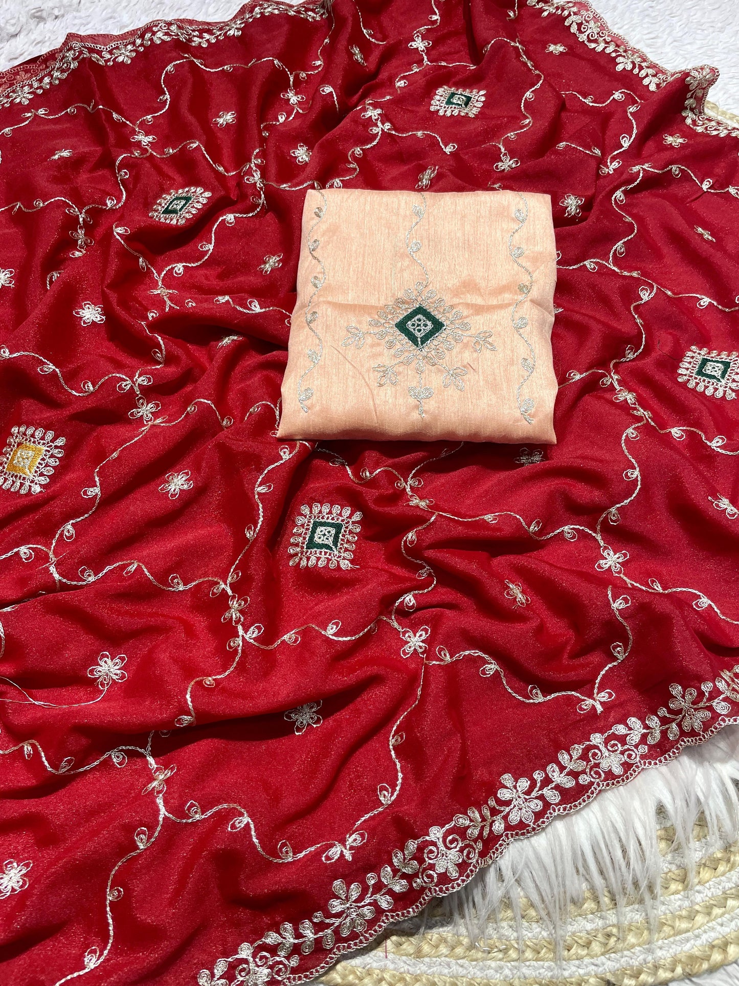 Premium Blooming Chocolate Silk Saree