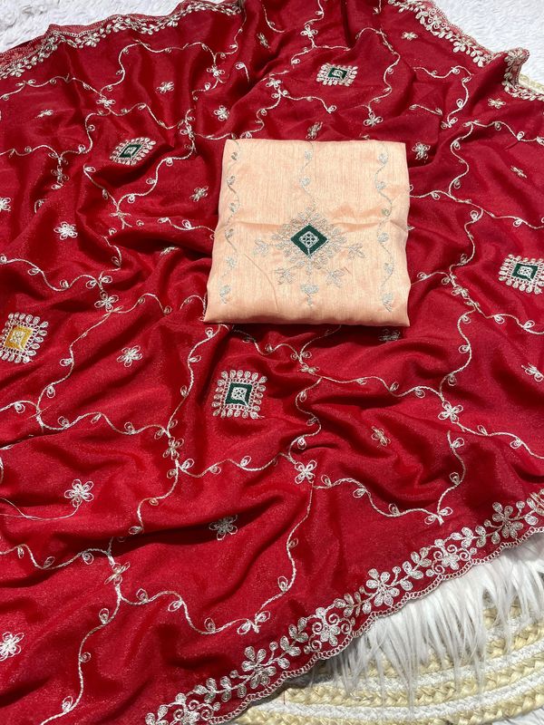 Premium Blooming Chocolate Silk Saree