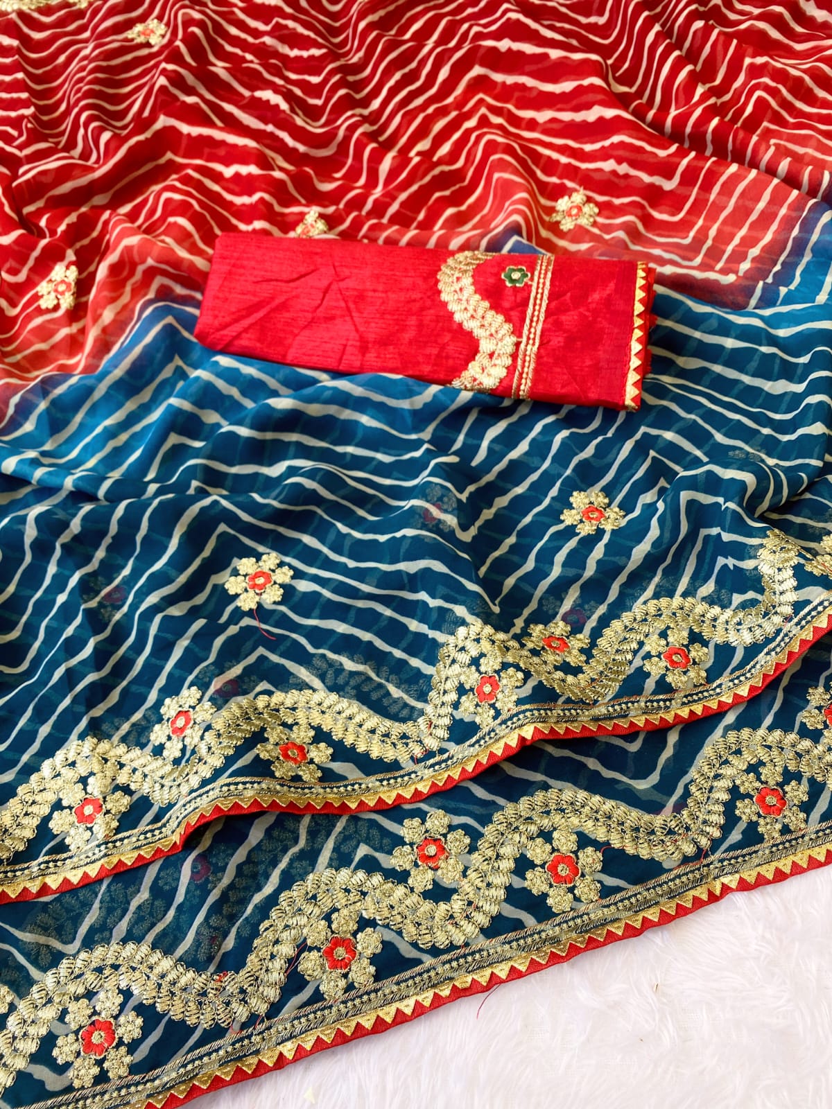 Premium Georgette Leheriya Bandhani Saree