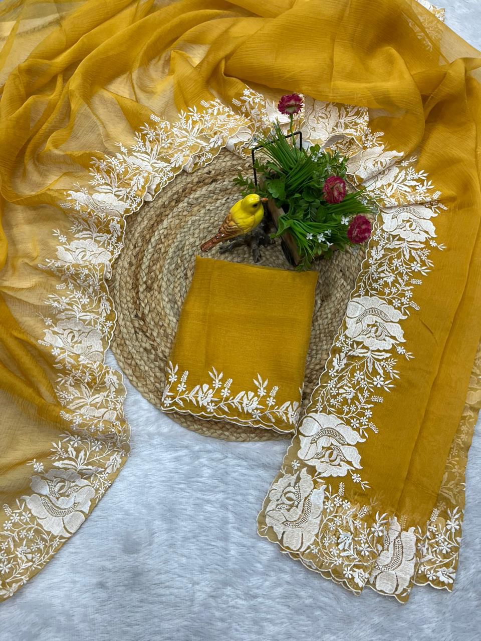 Premium Pure Candy Crush Fabric Saree