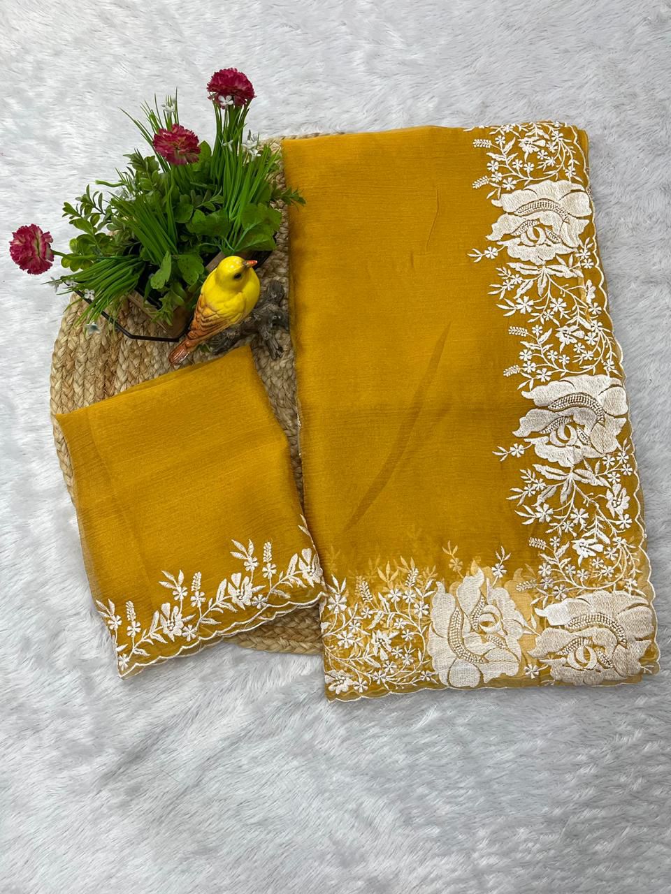 Premium Pure Candy Crush Fabric Saree