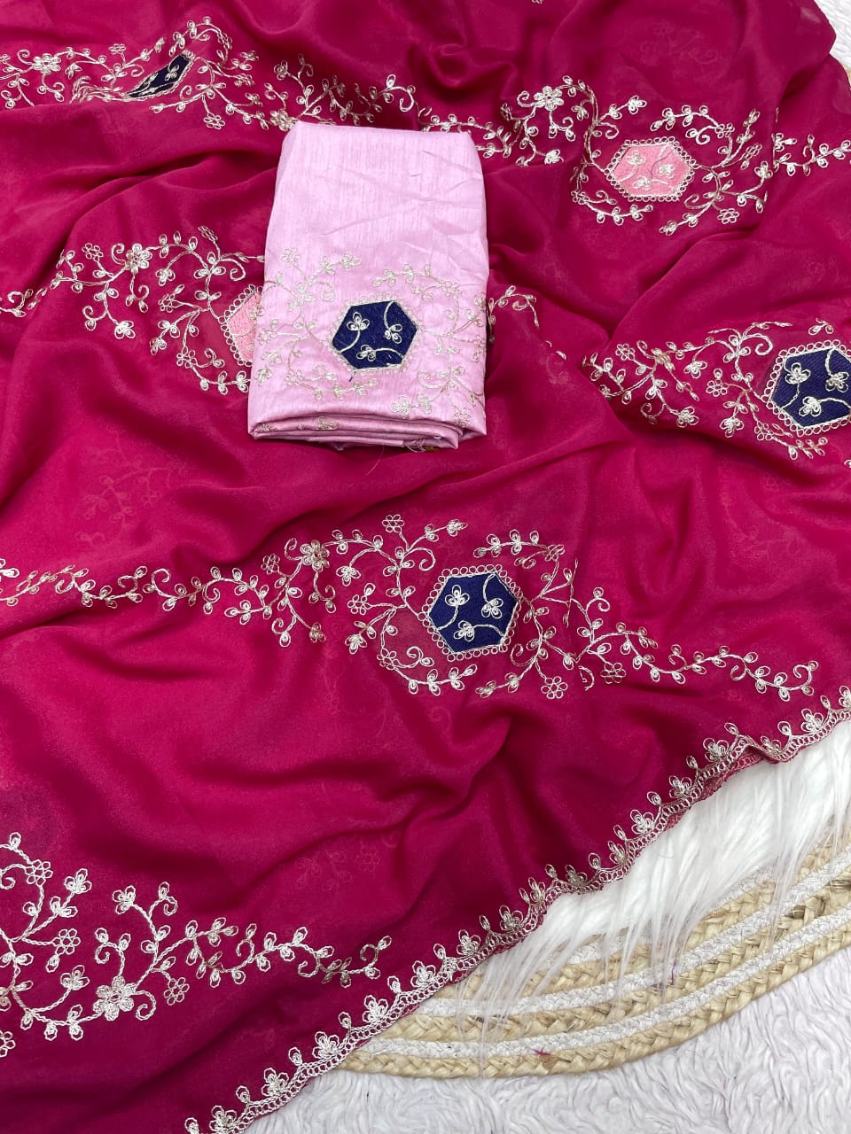 Premium Blooming Chocolate Silk Saree