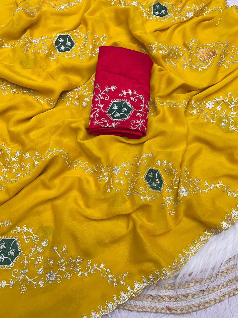 Premium Blooming Chocolate Silk Saree