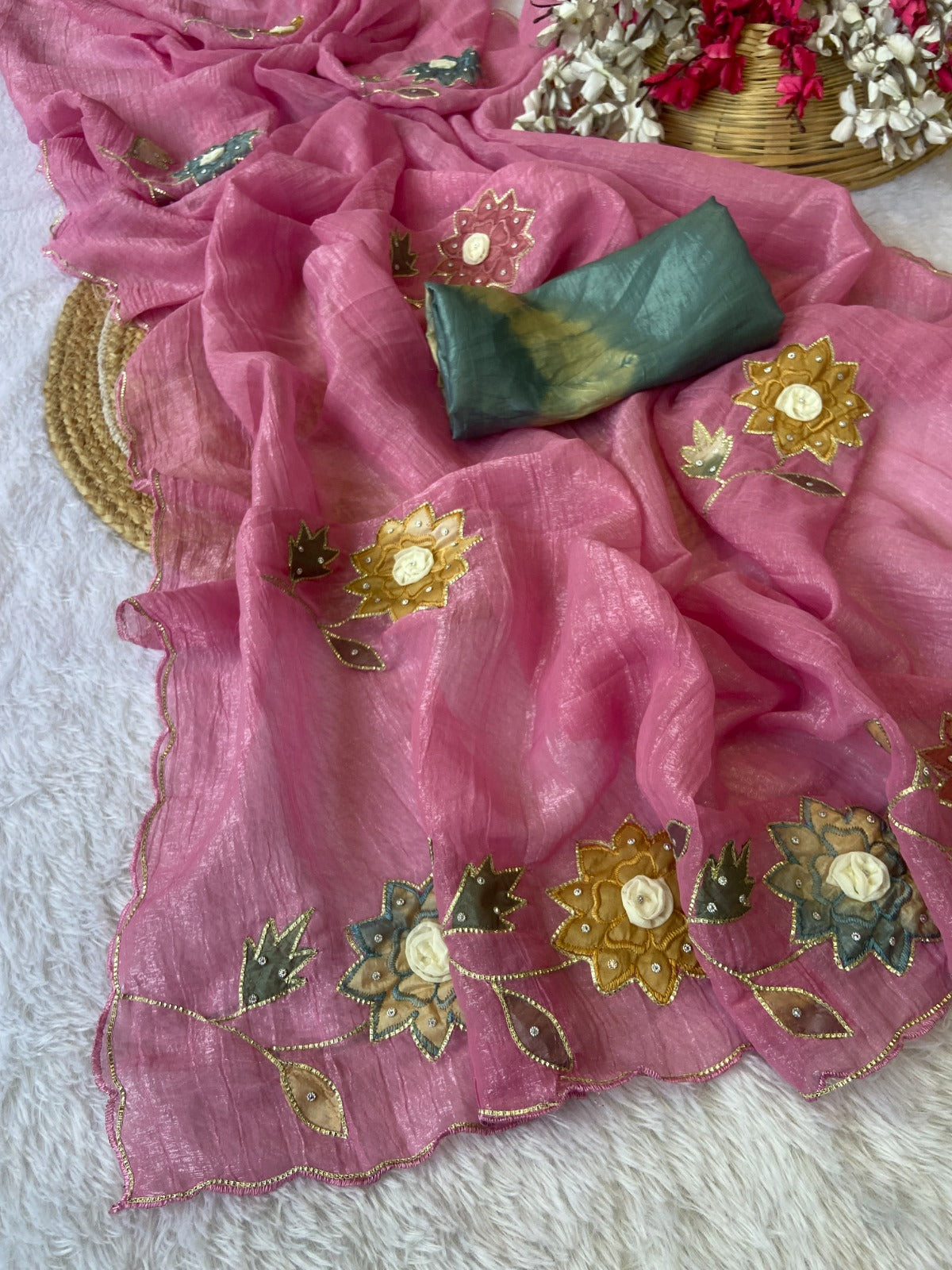 Premium Crunchy Fabric Designer Saree