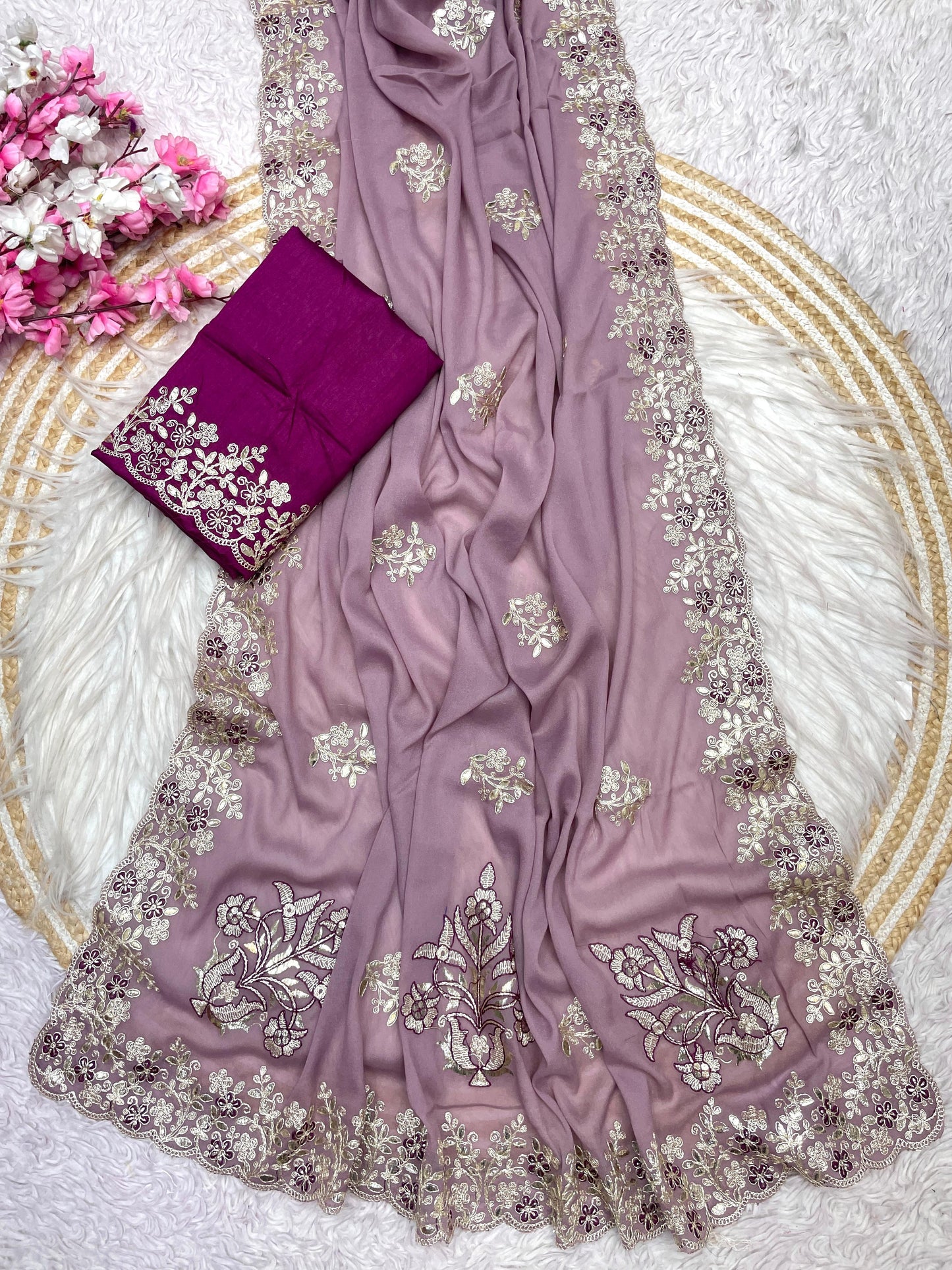 Luxurious Chocolate Silk Designer C-Pallu Saree
