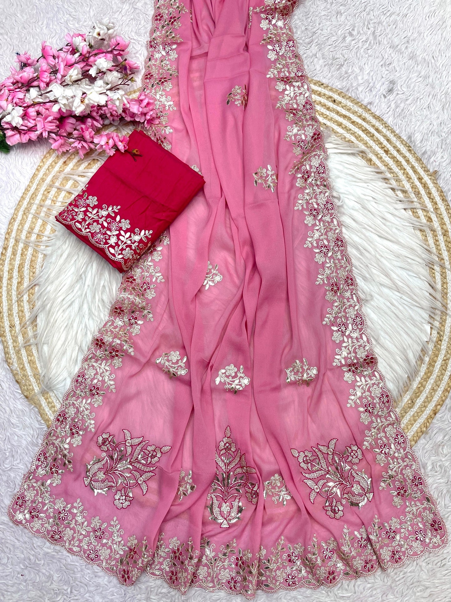 Luxurious Chocolate Silk Designer C-Pallu Saree