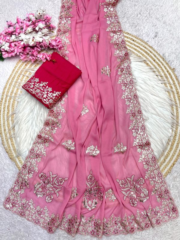 Luxurious Chocolate Silk Designer C-Pallu Saree