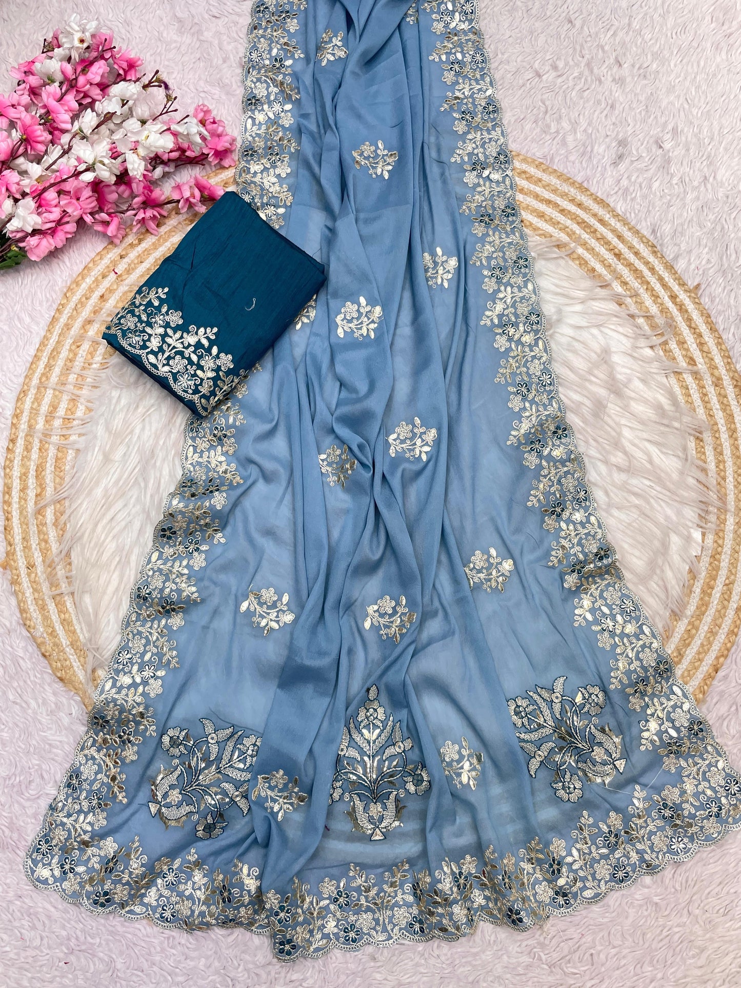 Luxurious Chocolate Silk Designer C-Pallu Saree