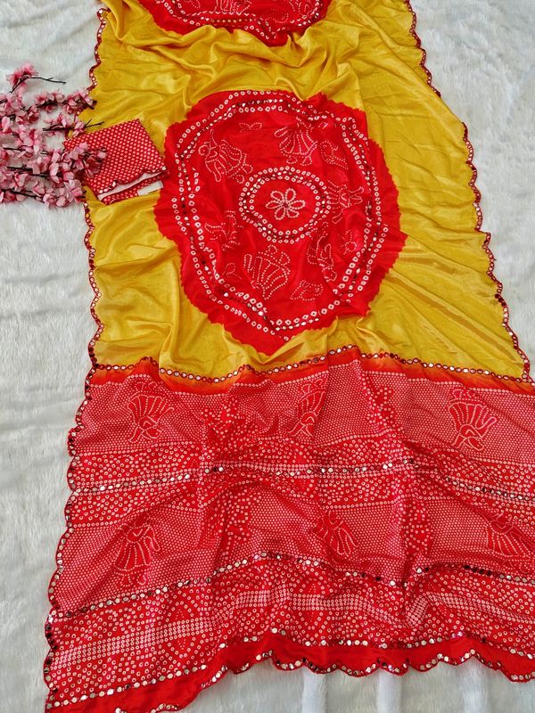Premium Special Edition Designer Shiny Silk Saree with Digital Print