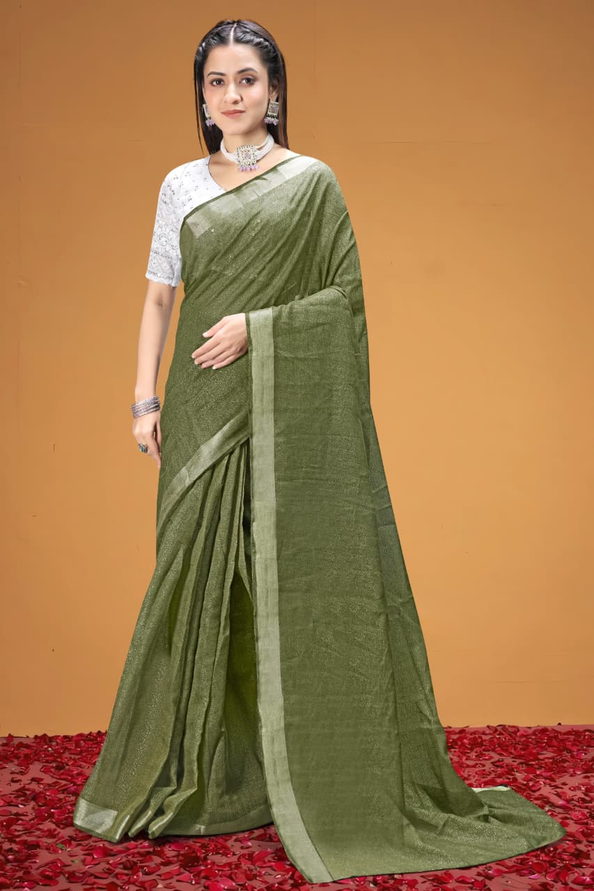 Elegant Tissue Silk & Cotton Blend Saree with Sifli Work Blouse