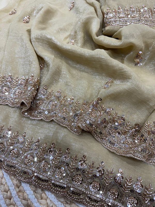 Premium Soft Crunchy Silk Saree Katdana & Sequins Handwork