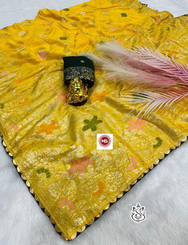 Rich Border Work Banarasi Meena Dola Silk Saree