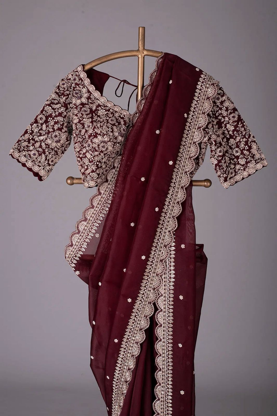 Premium Heavy Tibby Silk Designer Saree With Thread & Sequence Work