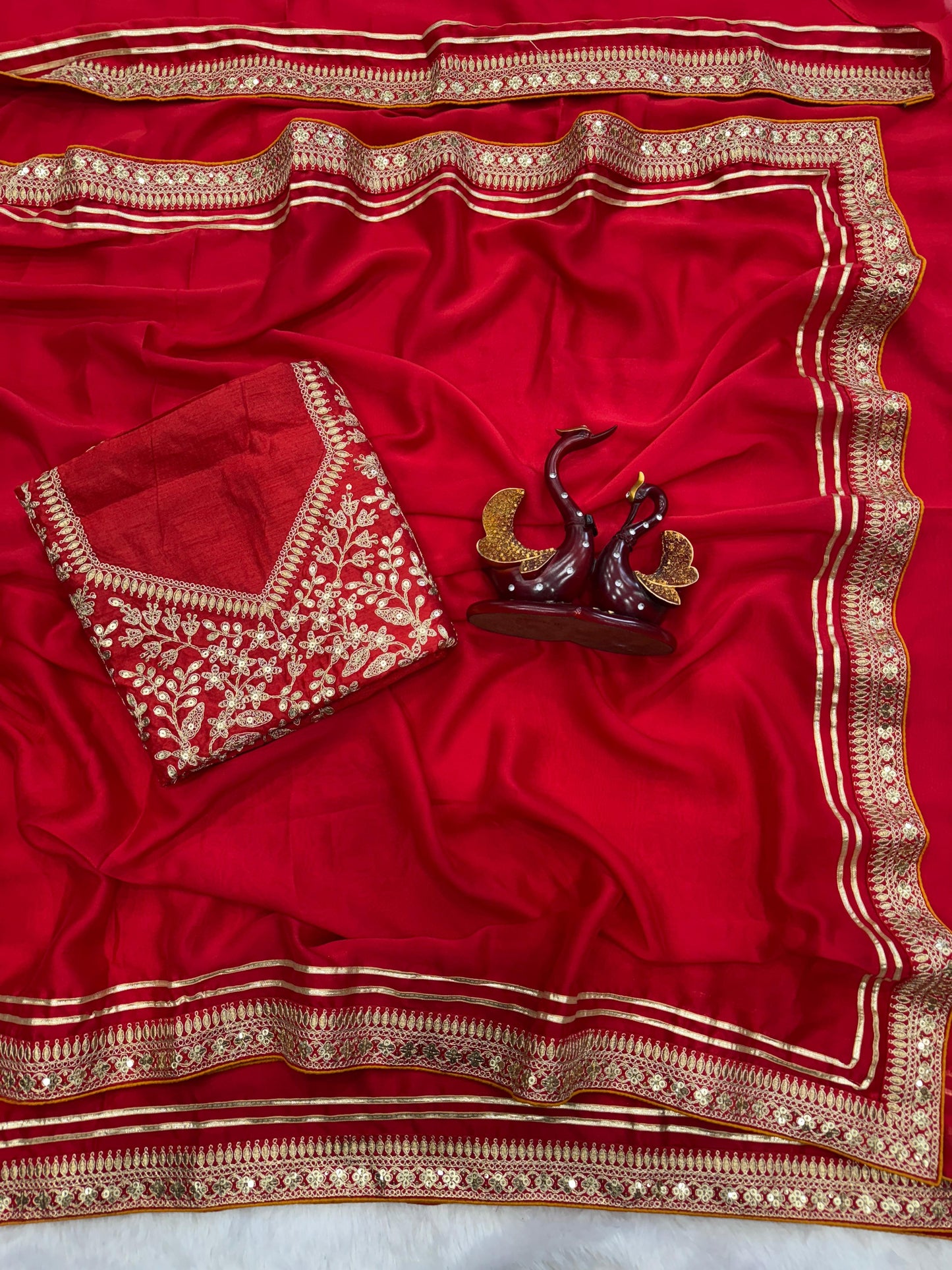 Luxury Rangoli Silk Saree With Sequins Embroidery