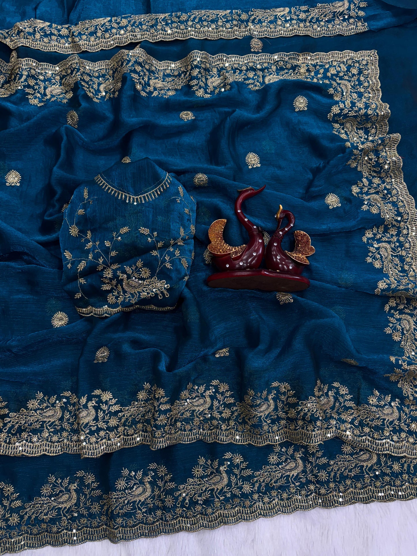 Premium Frendy Chiffon Sequin Embroidered Saree