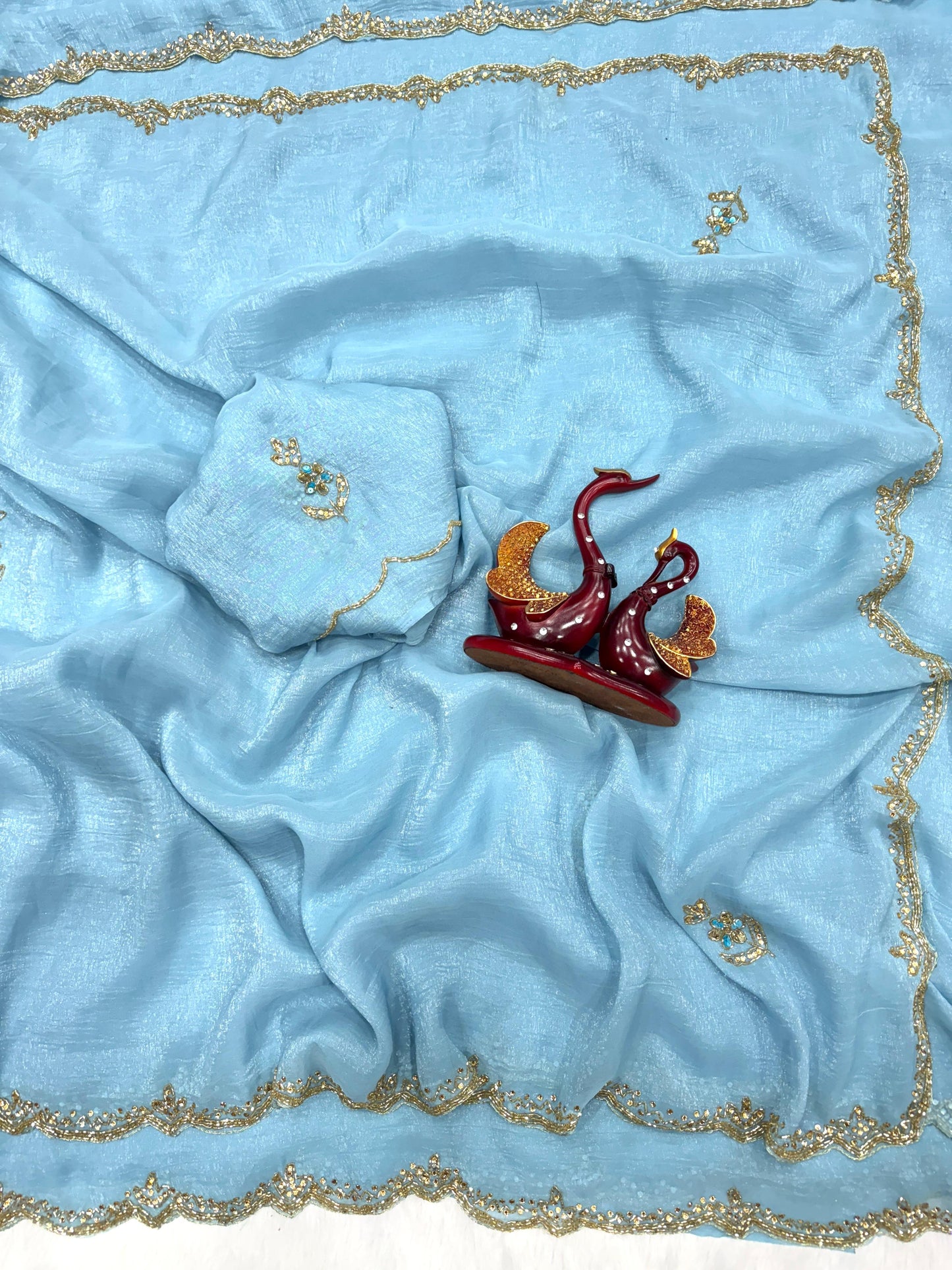 Premium Pixel Crush Saree with Katdana & Diamond Handwork