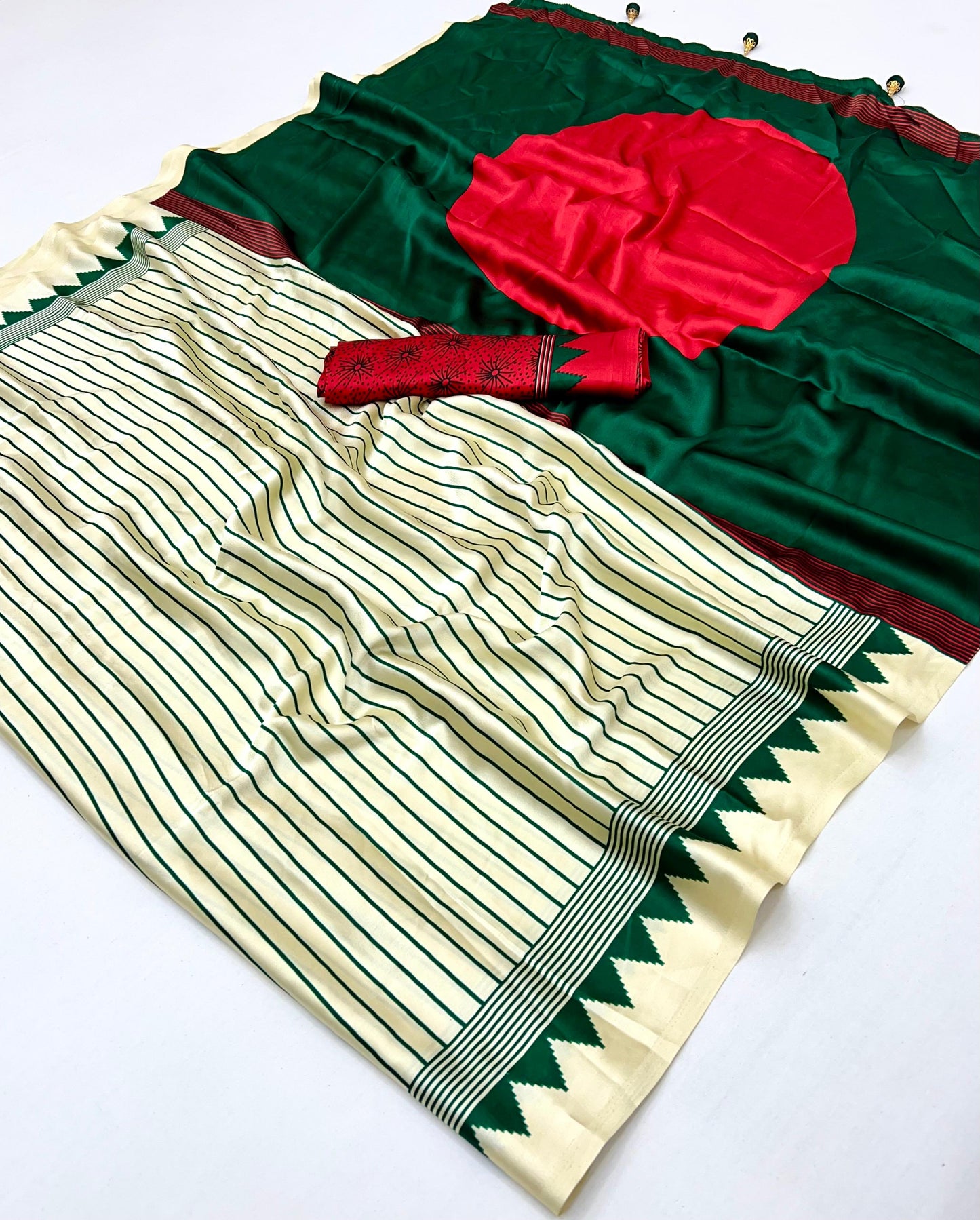 Ajrakh Luxe Semi Modal Saree with Blouse Piece – Heritage Craft, Modern Luxury