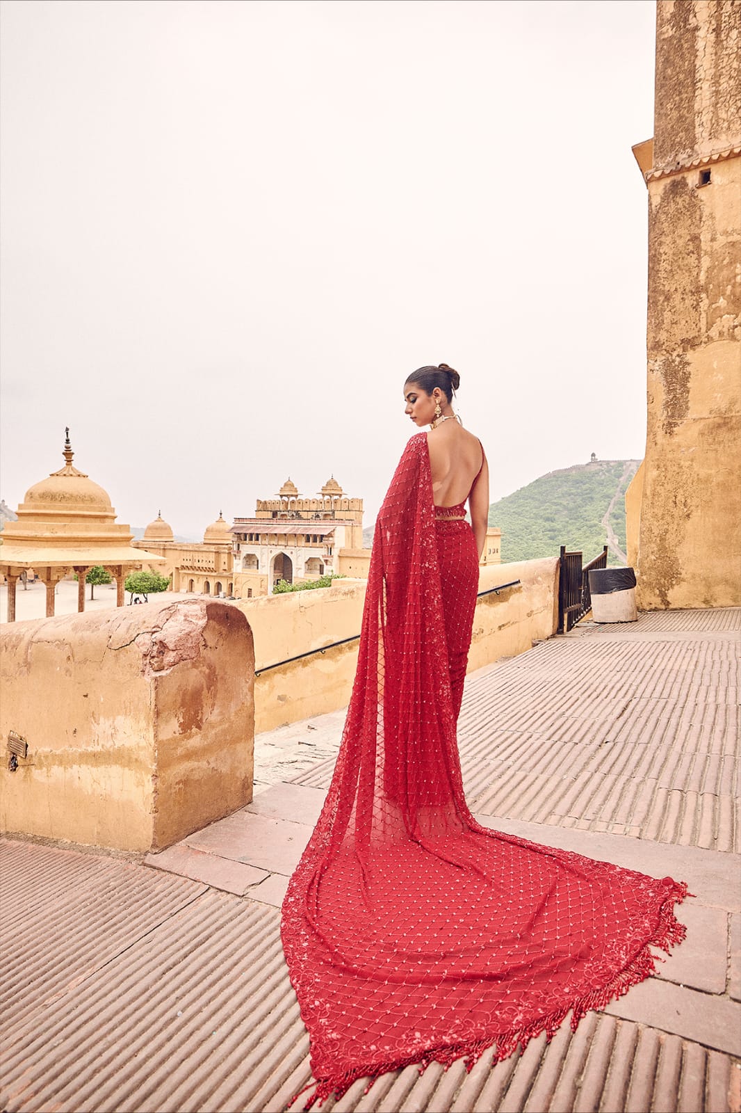 Heavy Faux Georgette Designer Saree with 5mm Sequins & Multi Embroidery