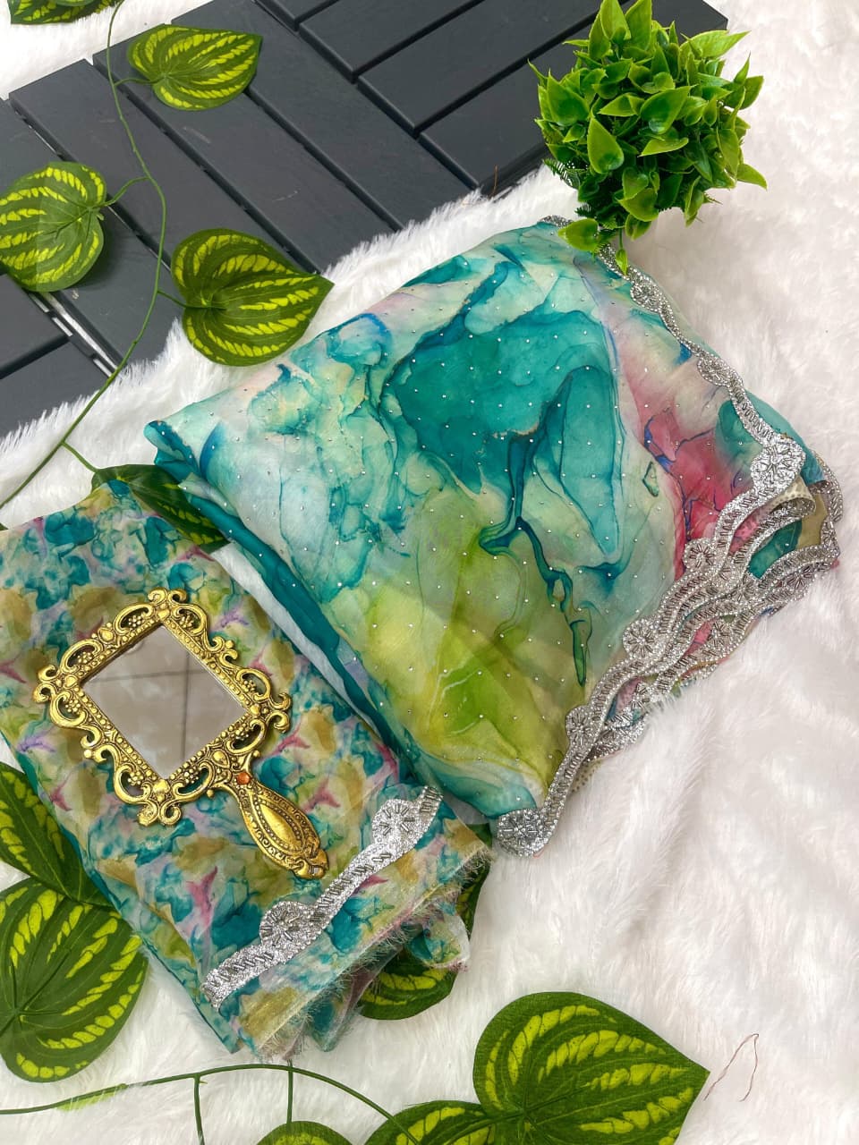 Pure Soft Zimmy Choo Silk Saree with Prism Prints