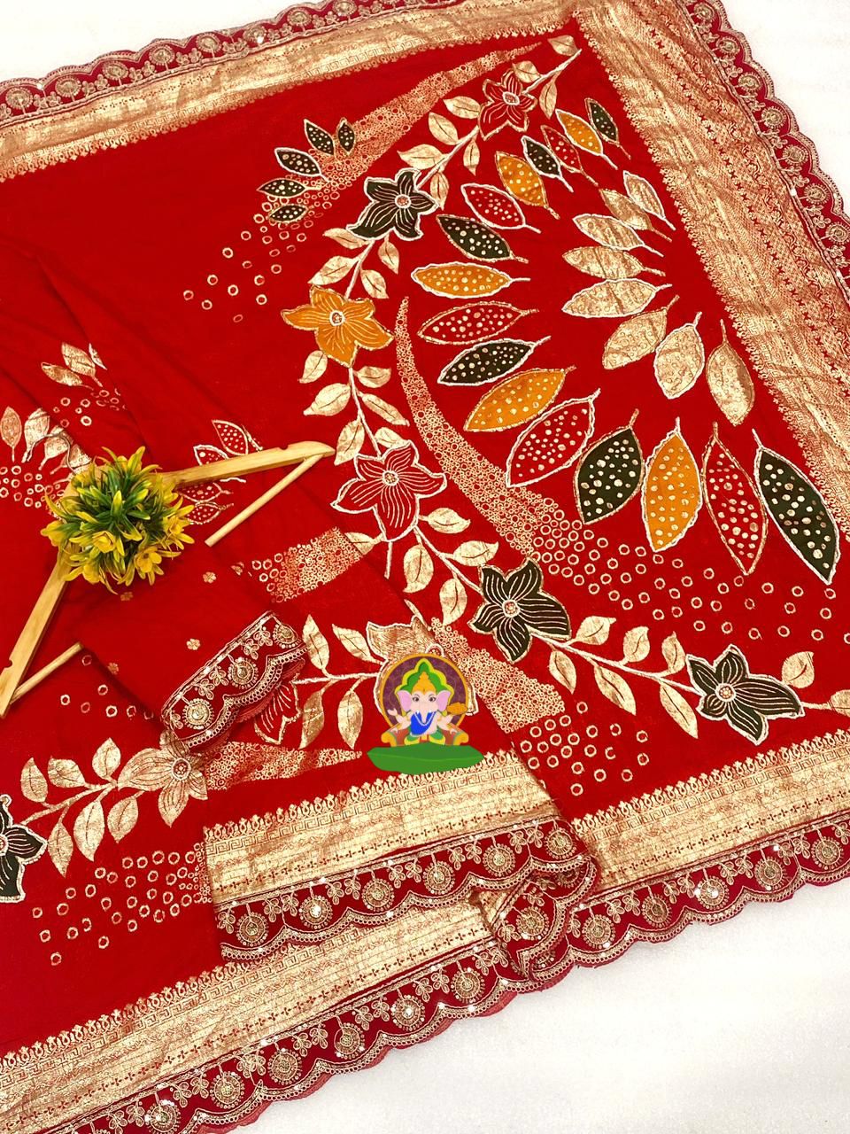 Royal Dola Silk Handwork Saree with Zari & Khatli Cutdana Work