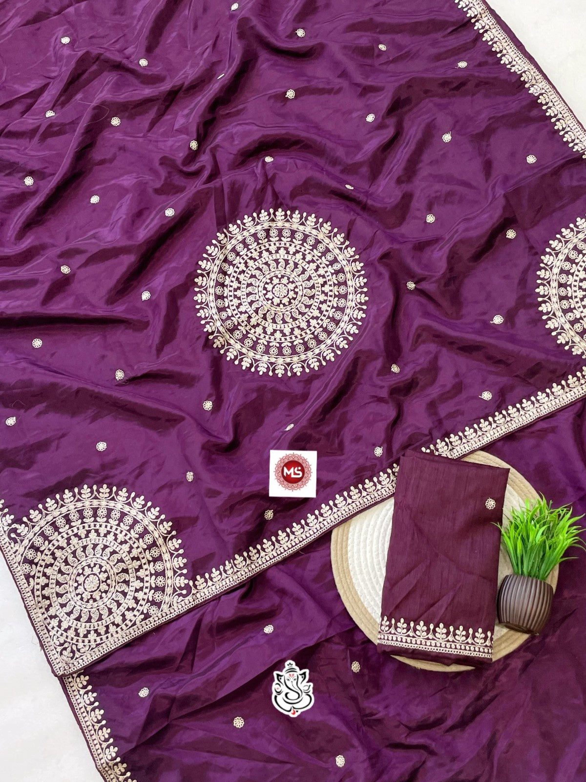 Party Wear Soft H.O. Silk Saree with Heavy Border Work