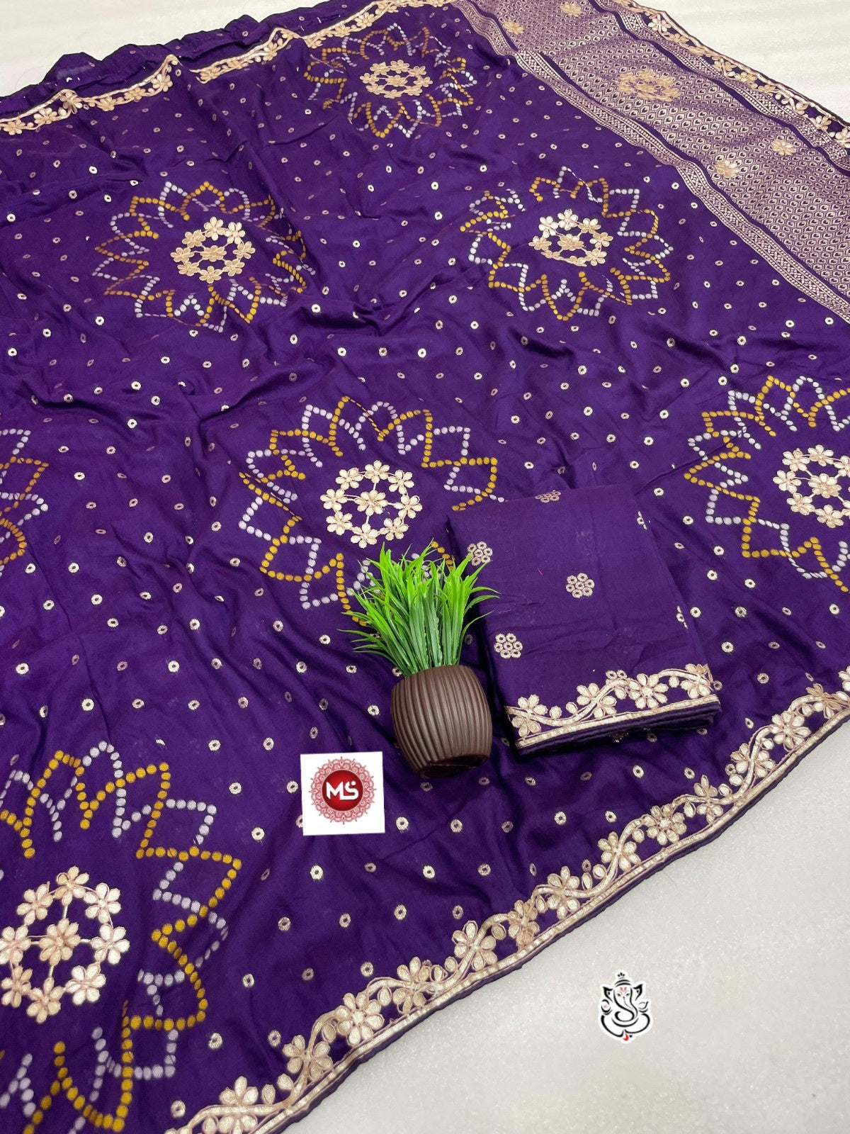 Premium Viscose Silk Saree with Dori Gotta Work & Designer Pallu