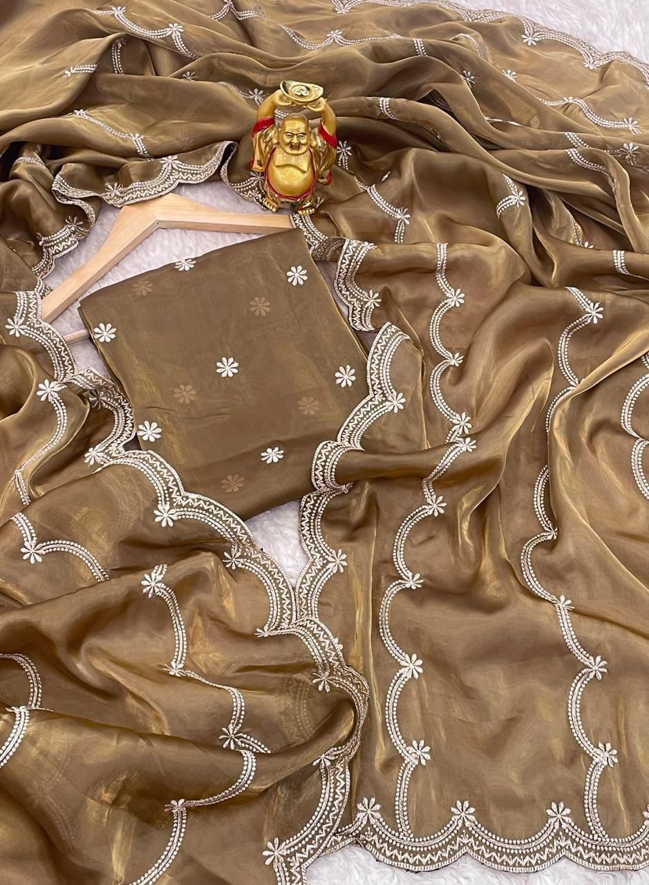 ✨ Regal Charm Jimmy Choo Silk Designer Party Wear Saree ✨