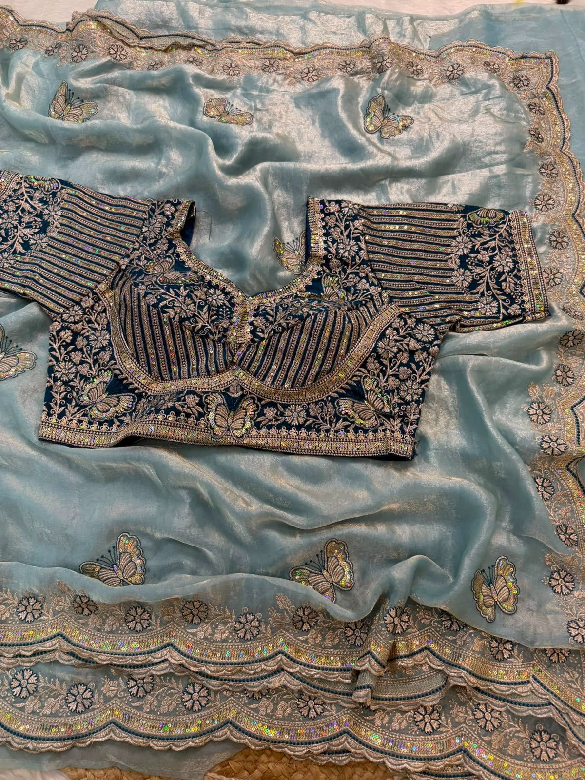 🌸 NEW ARRIVAL ✨ Royal Butterfly Embroidery Saree