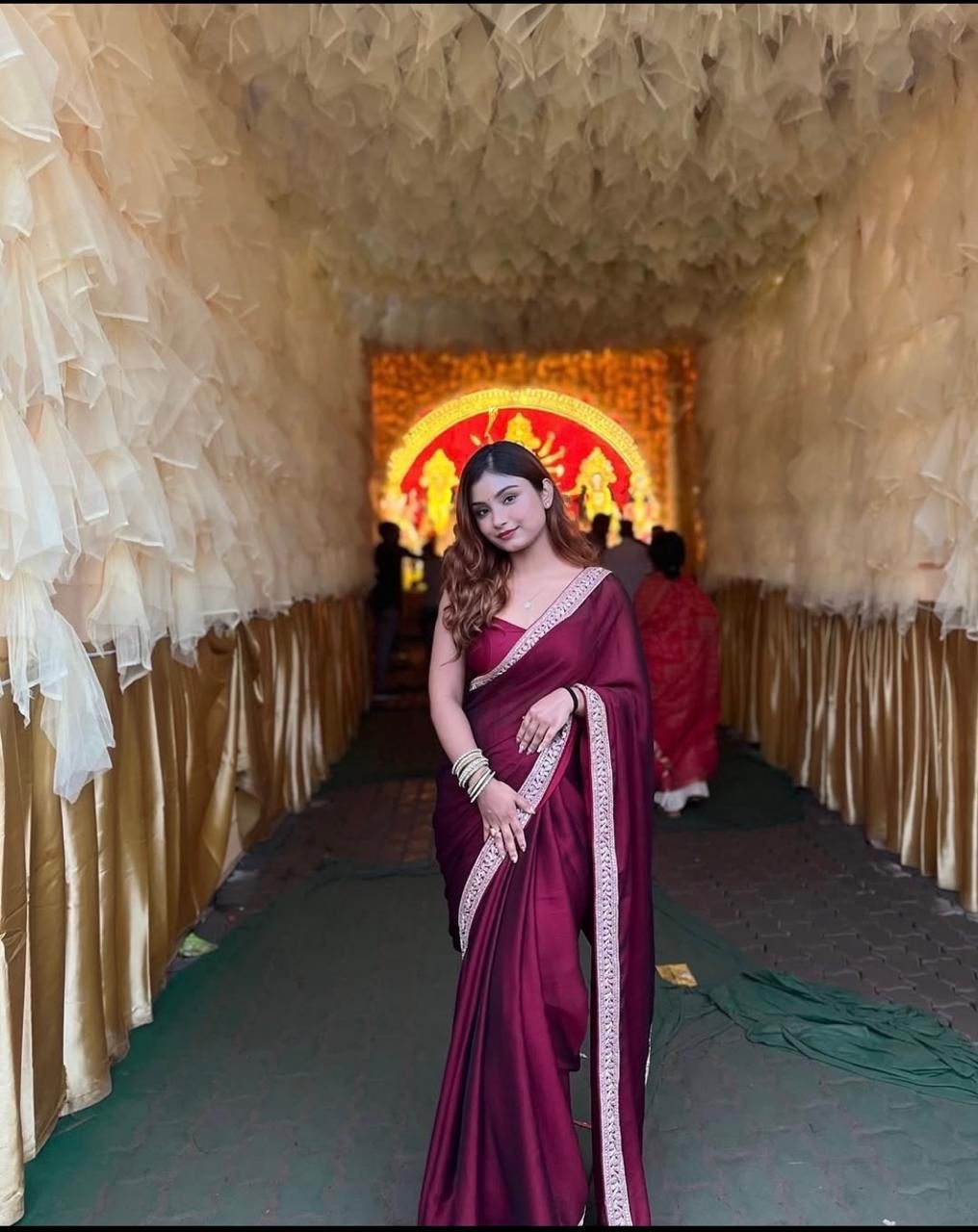 Enchanting Yet Breathable fox chinon Sarees