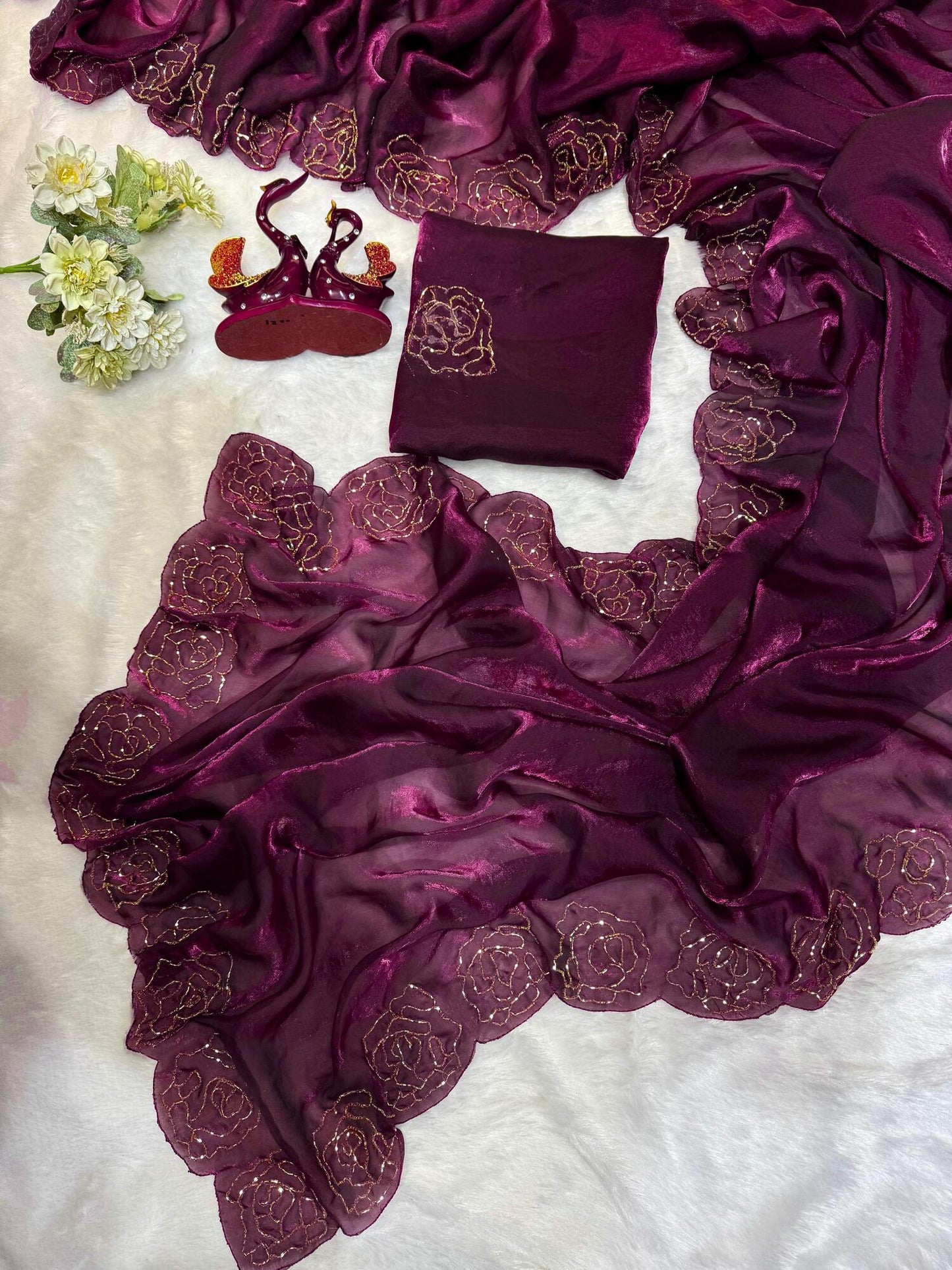 Beautiful Handwork Designer Saree