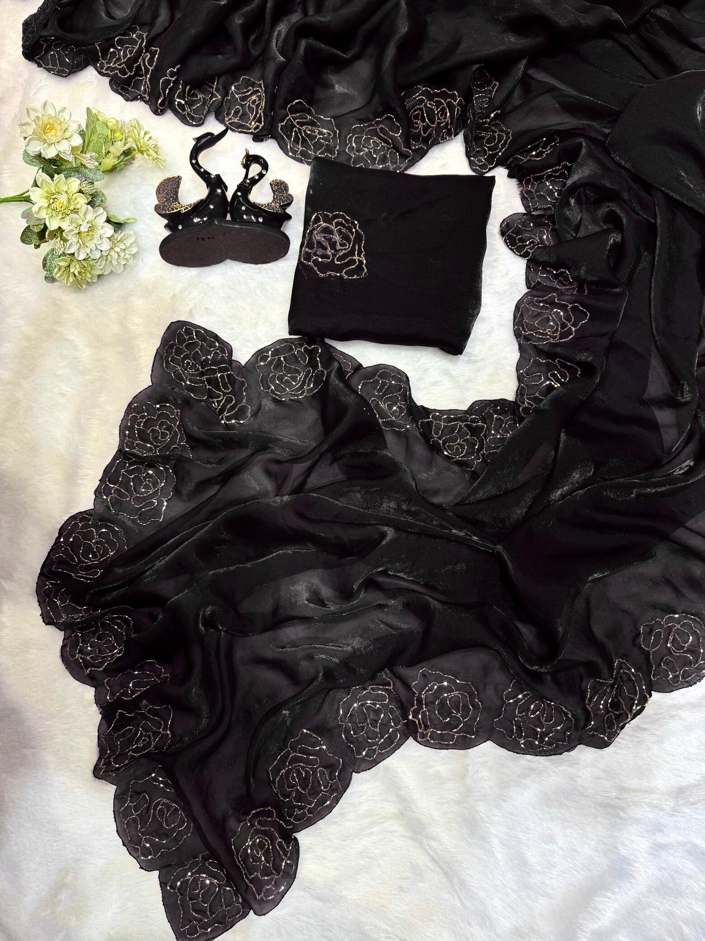 Beautiful Handwork Designer Saree