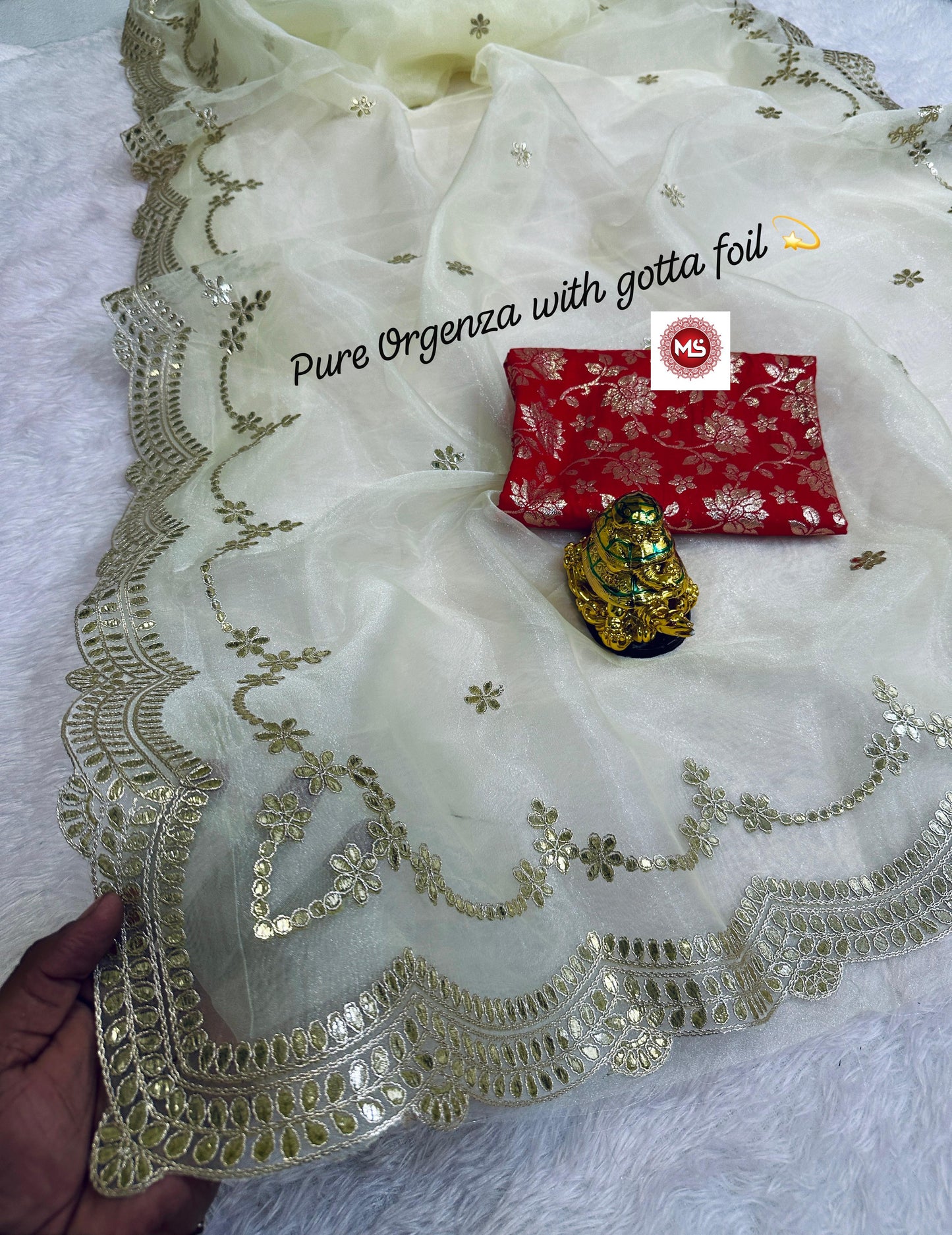 Beautiful net organza Designer saree with C*pallu