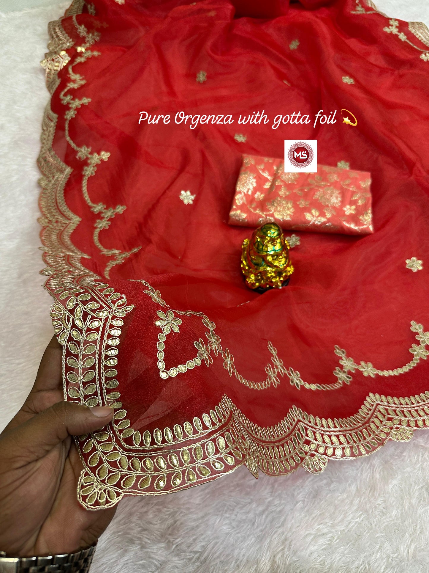 Beautiful net organza Designer saree with C*pallu