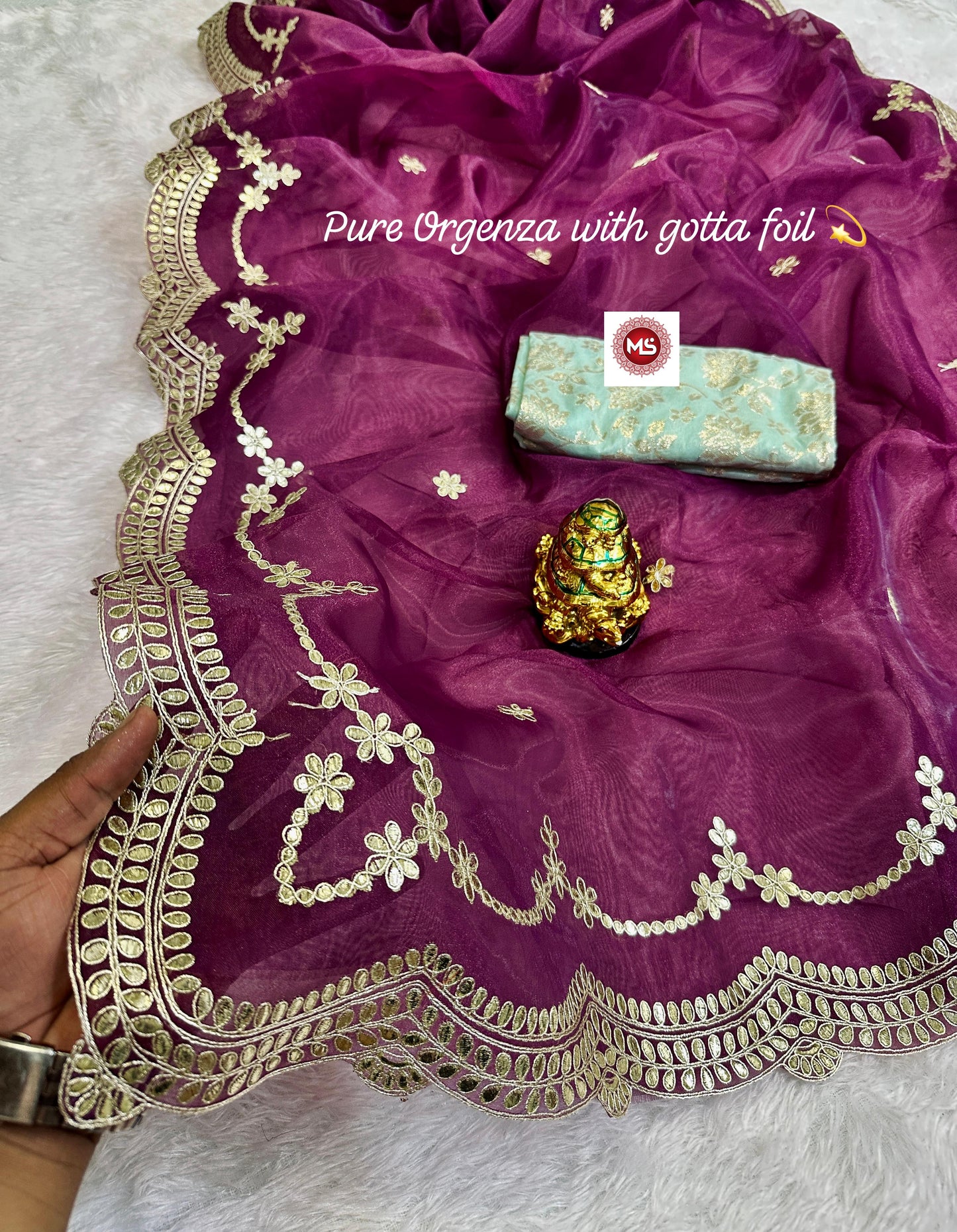 Beautiful net organza Designer saree with C*pallu