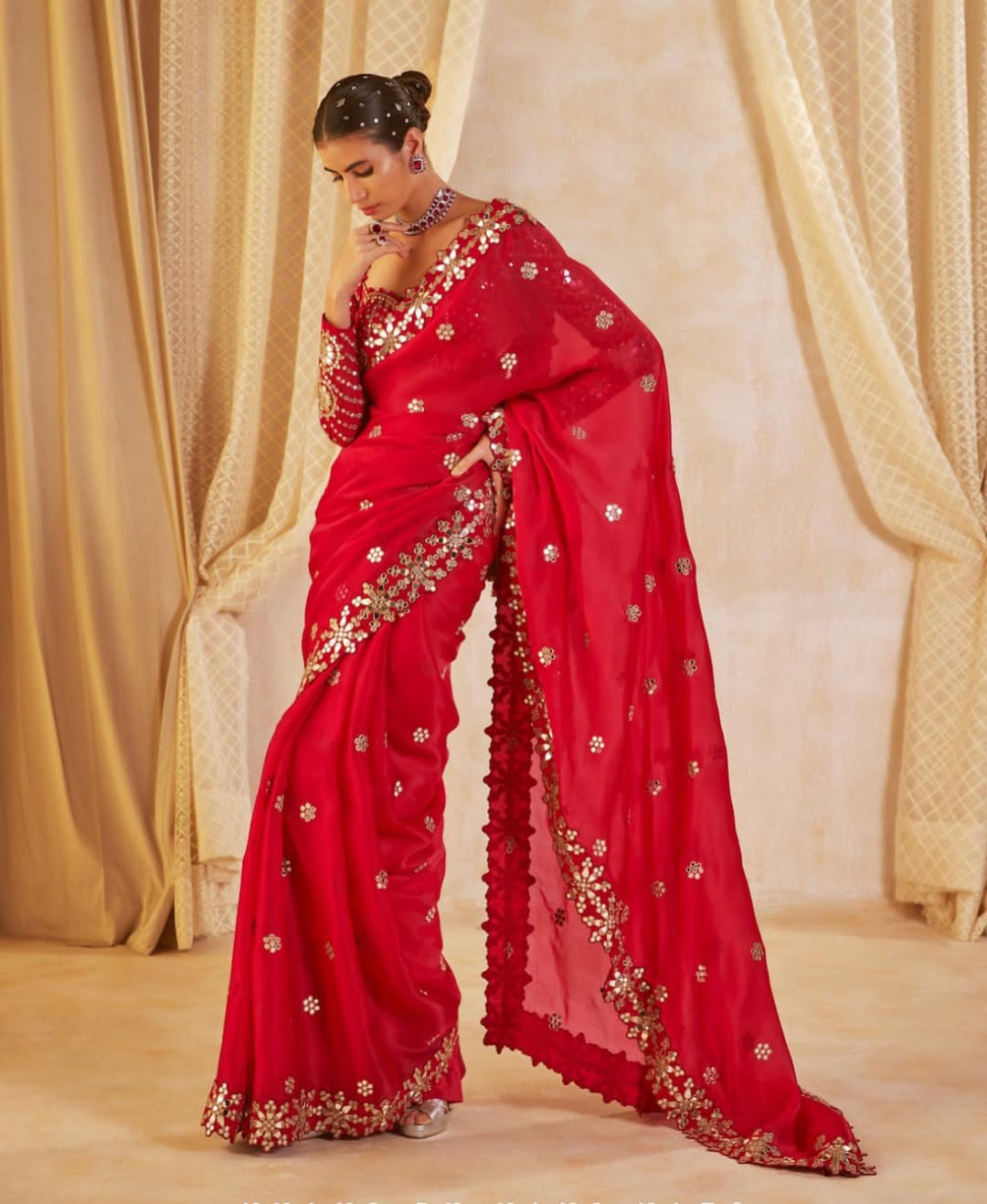 Faux Georgette Bollywood BlockBuster Orignal Mirror Design