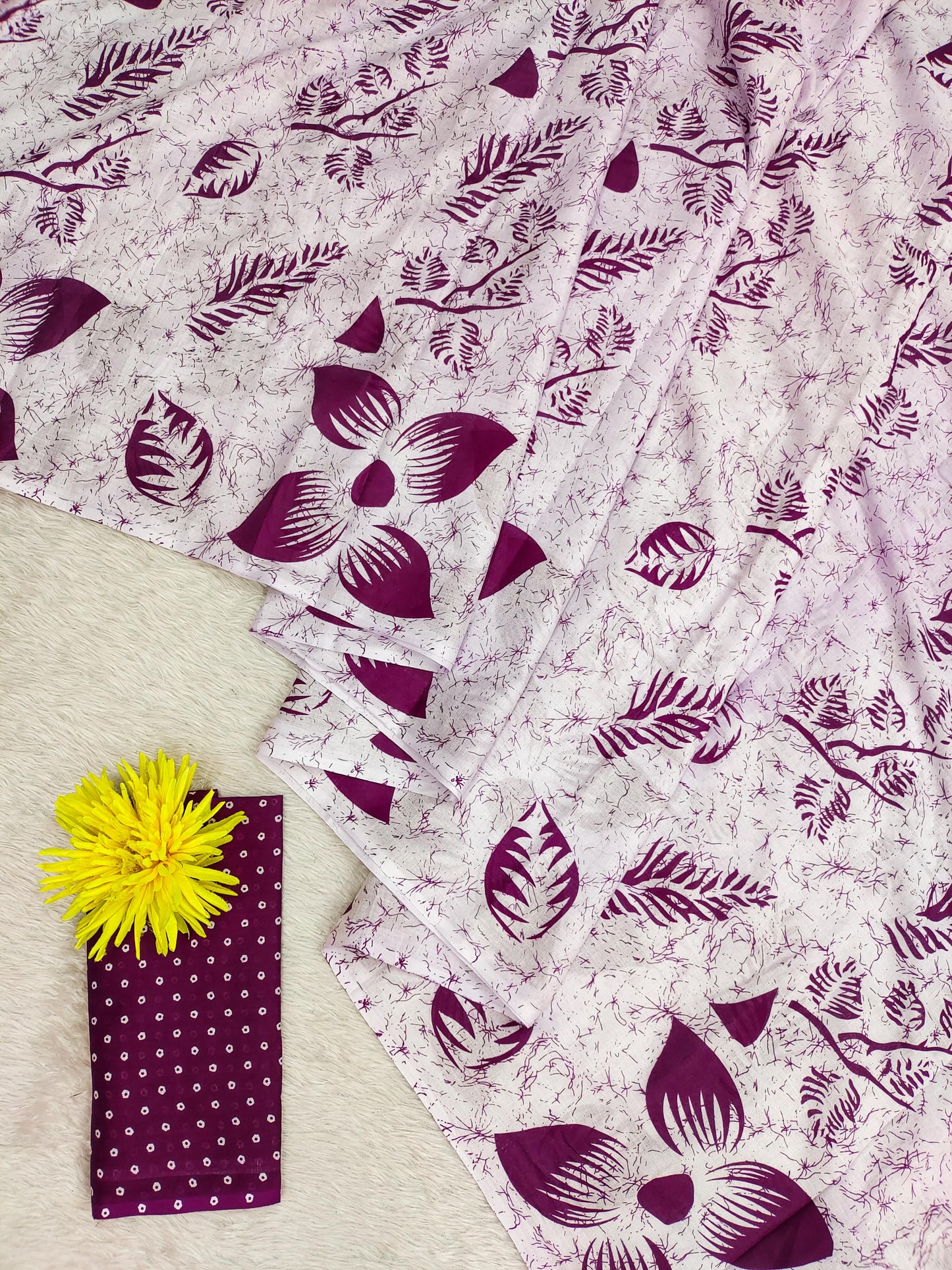 Demanding Floral Style Hand Block Printed Cotton Sarees