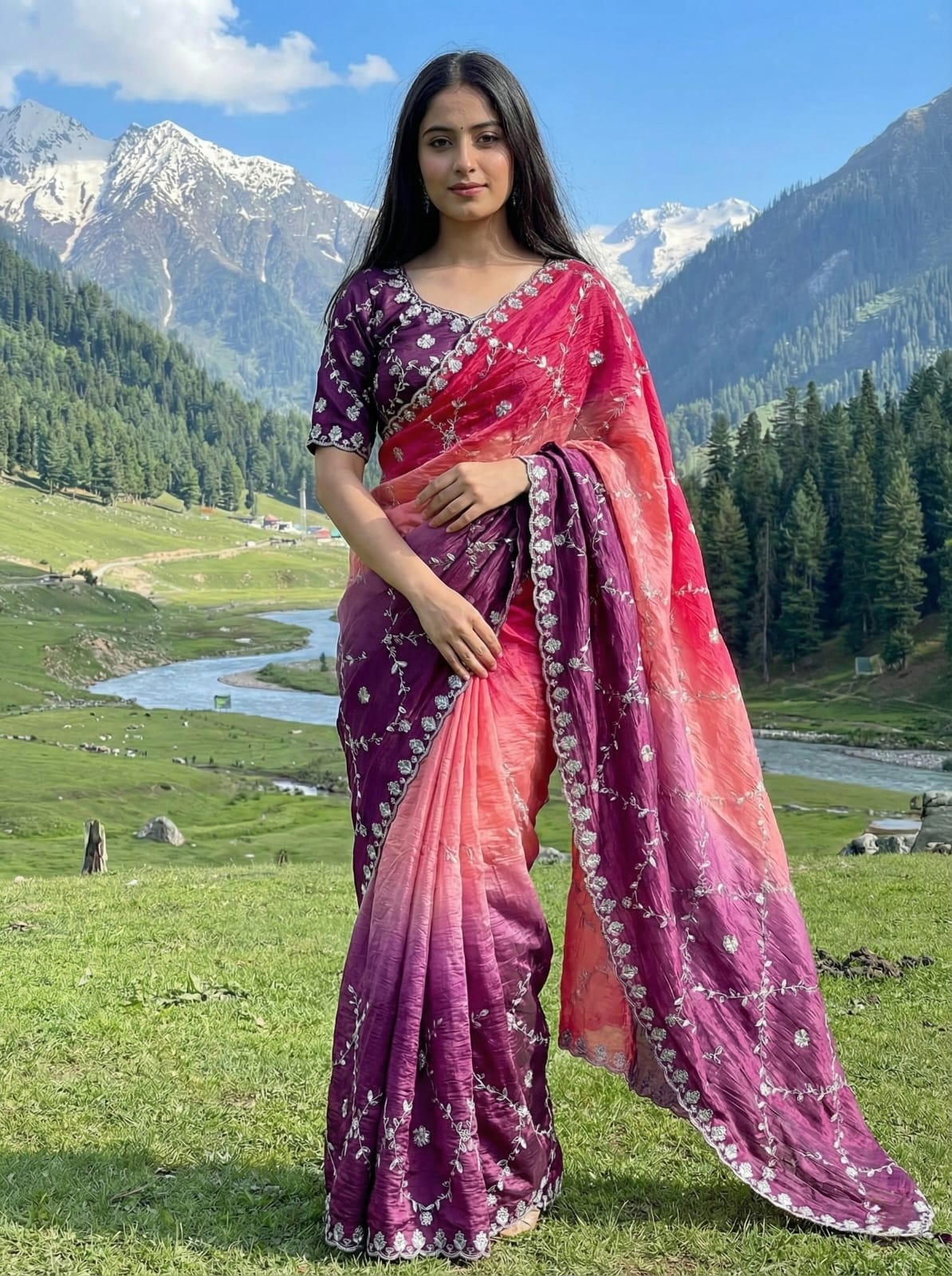 Luxurious Gold Crush Pedding Saree with 3 mm Sequence Embroidery Saree